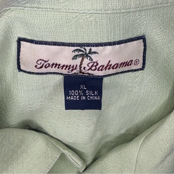 Tommy Bahama Mint 100% Silk short sleeve button down Shirt XL - Picture 3 of 14